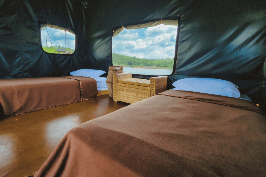 sofia's lake glamping tent beds